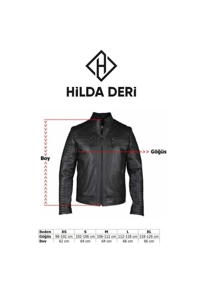 Siyah Hakiki Deri Mont Büyük Beden Erkek Ceket Spor Model Hilda Deri Brad 001