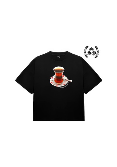 Startmore Çay İs The Main Character Karakterim T-shirt Siyah