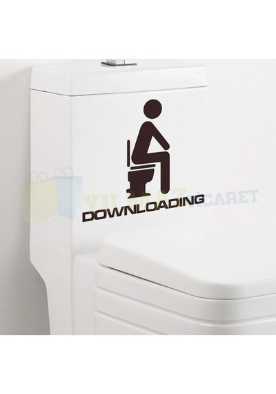 Yılmazetic Downloading Wc Klozet Yapıştırma Banyo Sticker 40 x 35 CM