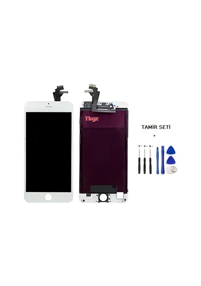 Tkgz Apple Uyumlu iPhone 6 Plus Lcd Ekran Dokunmatik -a- Kalite Lw Marka Beyaz + Tamir Seti