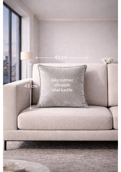 Dekoratif Kırlent Yastık, Modern Tasarım, Yumuşak Kumaş, Oturma Odası Koltuk Süs Yastığı Gri - 841126397 Gri