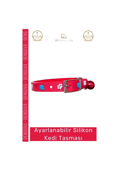 Petshop Yumuşak Konforlu Ayarlanabilir Şık Dayanıklı Su Geçirmez Esnek Hafif Silikon Kedi Tasması Diğer