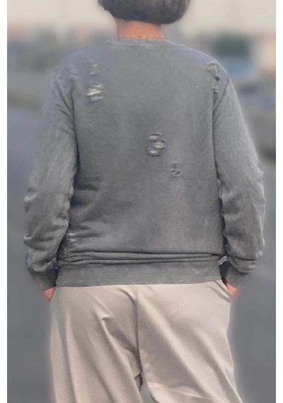 Mia Butik Kadın Gri Kaplan Desenli Sweat Gri