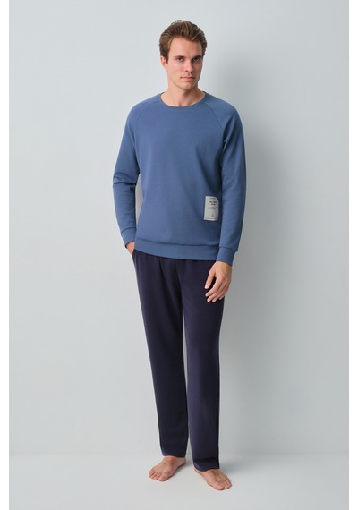Suwen Wellness Erkek Pijama Takımı Msh10510342556 Koyu Lacivert