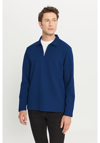 Ac&Co / Altınyıldız Classics Erkek Lacı Pamuklu Standart Fit Normal Kesim Polo Yaka Sweatshirt