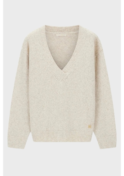 Guess Ls Vn Jolene Yün Karışımlı V Yaka Kazak Kadın Kazak W6br42 Z1438 Fnpı Krem