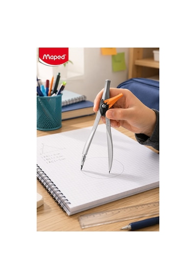 Turuncu Metal Pergel Stop Uçlu 1 Adet Maped Study Stop 195110 Pergel Çizim Matematik Geometri Mimari Proje
