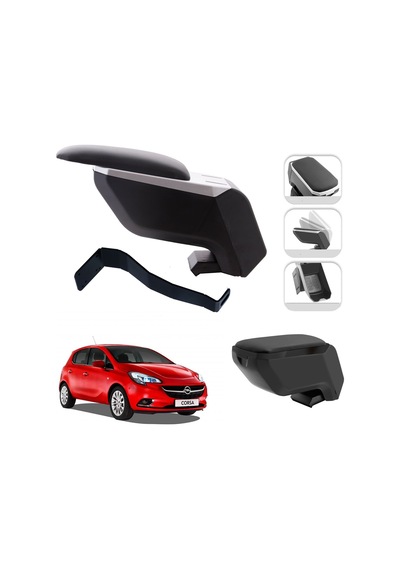 Mis Paket Opel Corsa E 2014-2020 Delmesiz Çelik Ayaklı Kolçak + Askılı Koku + Micro Fiber Bez + Torpido Süngeri