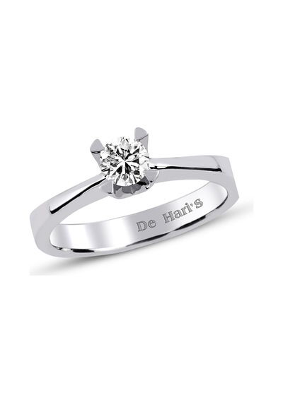 Kuyumcudukkani Tektaş Yüzük-10086-w-w 20 Beyaz