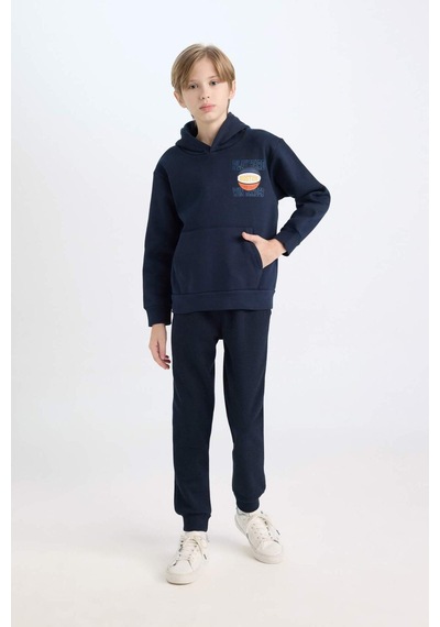 DeFacto Erkek Çocuk Lacivert Kapüşonlu Sırt Baskılı Kalın Sweatshirt D3048A824WNNV146 DeFacto Erkek Çocuk Lacivert Kapüşonlu Sırt Baskılı Kalın Sweatshirt D3048A824WNNV146