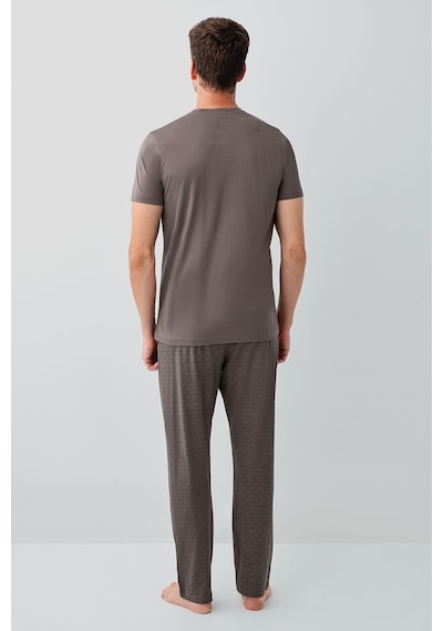 Arnetta Erkek Kahverengi Pijama Takım Ar3686-s-v2 Kahverengi