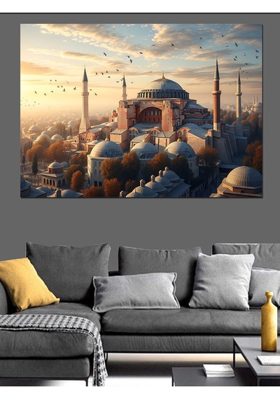 İstanbul Boğazı Ve Ayasofya Manzarası Dekoratif Kanvas - Mdf Ahşap Tablo