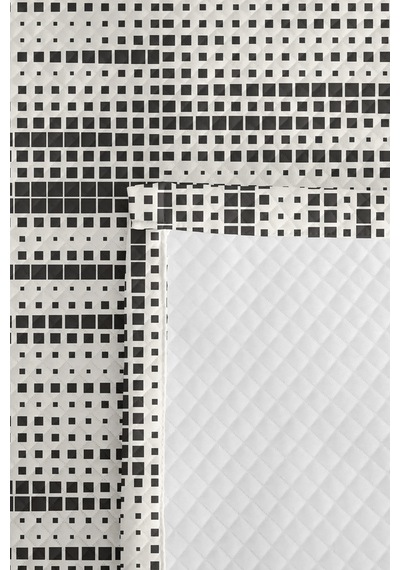 Siyah Geometrik Modern Genç Odası Tek Kişilik Pike Takımı-minimal 160x220cm Kapitone Yatak Örtüsü Dokulu Dere Serabı