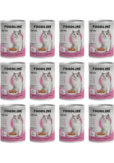 Foodline Tavuklu Yavru Kedi Konservesi 12 x 400 G