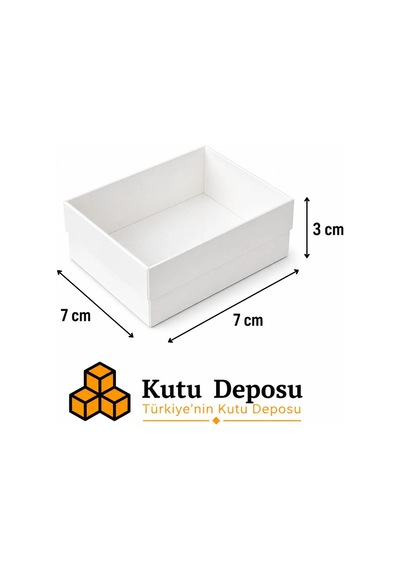 7x7x3 Cm Asetat Kapaklı Takı Kutusu - Beyaz Demonte 50 Adet