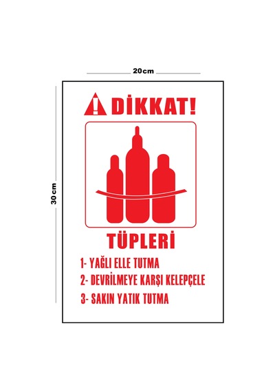 Metal Dikkat Tüpleri Yağlı Elle Tutma 20cm X 30cm A4 Büyüklüğünde Uyarı Levhası Yönlendirme Tabelası