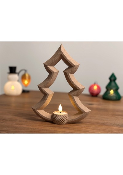 Ahşap Renk Mini Noel Yılbaşı Figürleri Pla Yılbaşı Süsleme 18cm