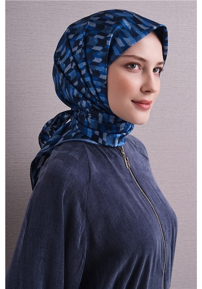 Armine Saf İpek Sura Eşarp 9623d 85 Koyu Lacivert Siyah