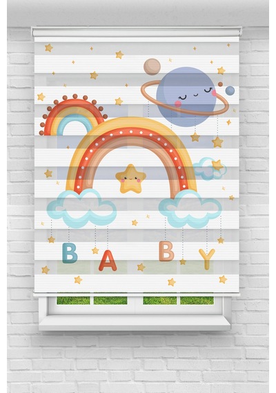 Perdeoutlet38 Baskılı Renkli Baby Dijital Baskılı Zebra Perde-cocuk Odası-stor Perde Çok Renkli