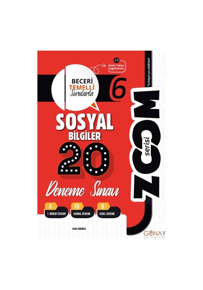 6. Sınıf Zoom Serisi Sosyal Bilgiler 20'Li Branş Denemeler  -  Fatih Uğurlu  -  Günay Yayıncılık
