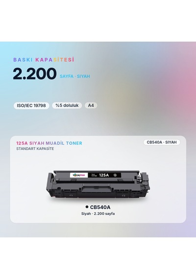 Hp Color Laserjet Cp1515n Uyumlu  Toner Çipli Cb540a Siyah