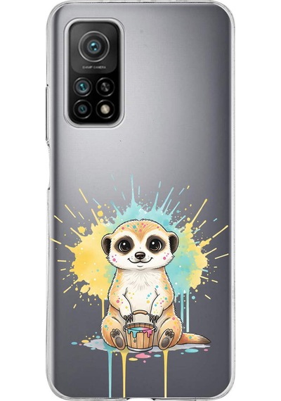 Xiaomi Mi 10 T İle Uyumlu Splash Mirket Tasarımlı Şeffaf Silikon Kılıf Şeffaf