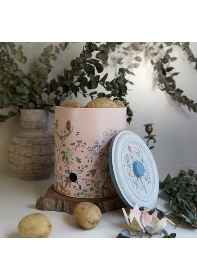 Botanica Pink Desenli Metal Patateslik, 22.5 X 24 Cm, 9 Lt
