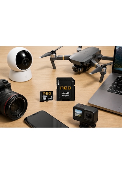 Neo 16 Gb Hafıza Kartı Micro Sd Kart Ve Adaptörü 100 Mb/s