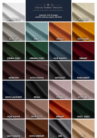 Gauze Fabric Design Kadife Dokulu Dertsiz Masa Örtüsü, Safir Bej