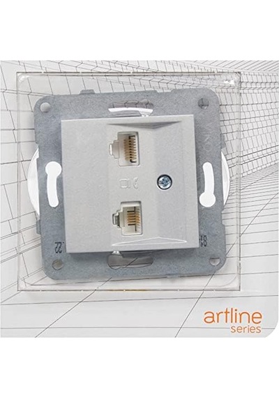 Novella/trenda Gümüş Data+nümeris Cat6+cat3 Mekanizma+düğme Kapak