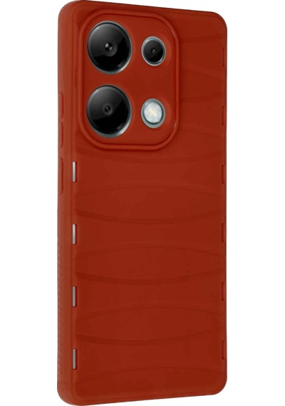 Gld-spt- Newface Xiaomi Redmi Note 13 Pro 4g Kılıf Bibercas Silikon Kapak - Kırmızı