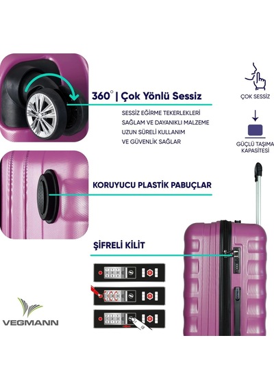 Vegmann Delphin Violet Büyük Boy Valiz