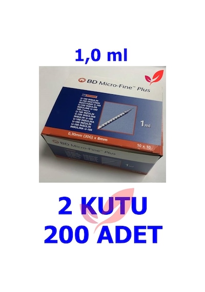 1.0 ML Bd Micro-Fine Plus İnsülin Enjektörü 100'Lu 2 Kutu