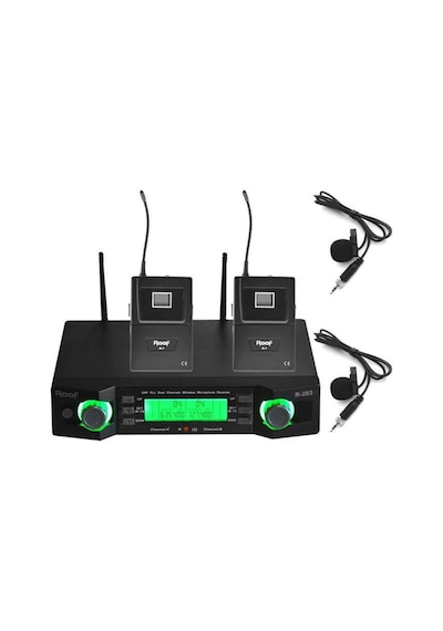 Roof Uhf Dijital Kontrol Kablosuz Telsiz 2 Yaka Mikrofonu R-203