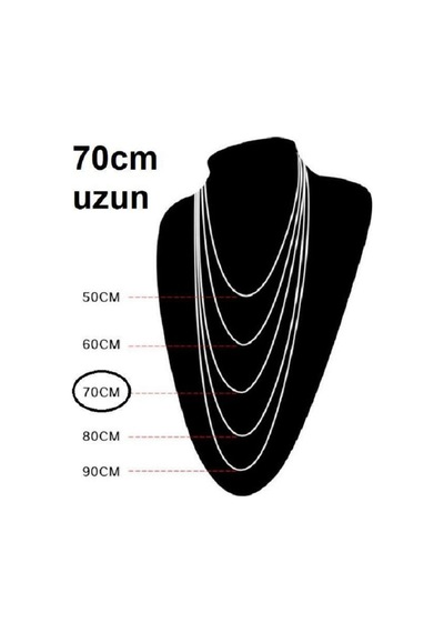 2mm Paslanmaz Çelik Top Boncuk Kolye Zincir 70 Cm Orta Boy İnce Zincir Gümüş