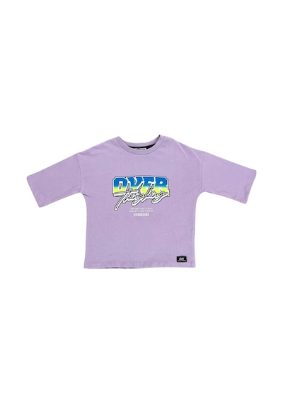 New Kids Baskılı %100 Pamuk Kız Çocuk Tişört-90489 Lila