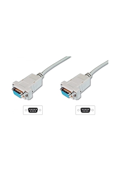 Modem Bağlantı Kablosu, D-Sub9 Dişi - D-Sub9 Dişi, 3 metre, vida