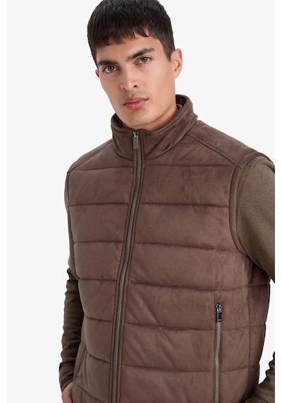 Defacto Slim Fit Dar Kesim Dik Yaka Astarlı Süet Yelek F7753ax26spbn534 Kahve-bn534