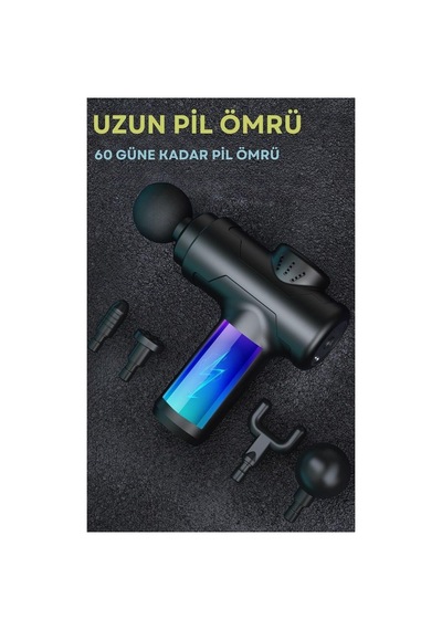 Şarjlı Masaj Tabancası, 4 Başlıklı Masaj Aleti Tp-1030 - Pembe