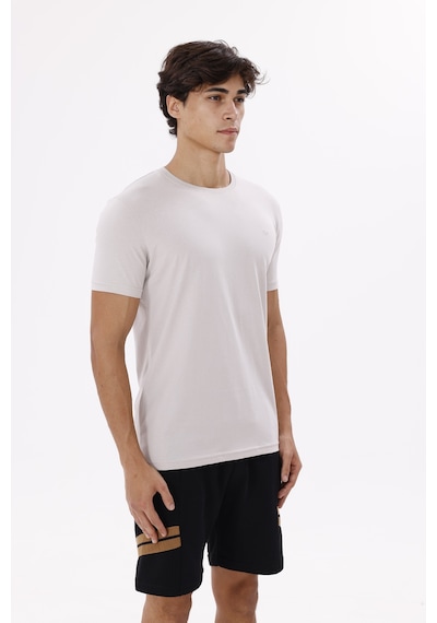 Rowinger Rahat Kesim Pamuklu Bisiklet Yaka Basic Tişört Grey