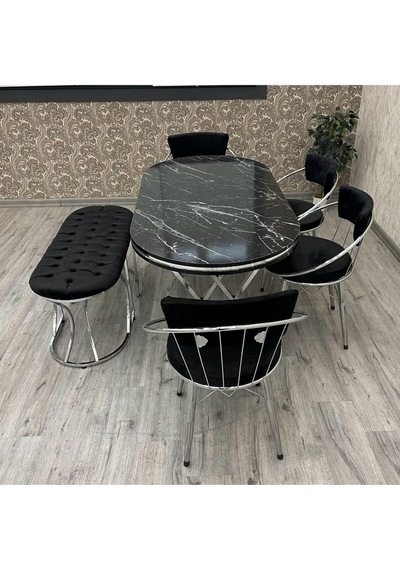 Selenit Mutfak Yemek Masası Takımı- 6 Kişilik Mutfak Masa Sandalye Takımı- Mutfak Masası Takımı Gümüş Selenit Mutfak Yemek Masası Takımı- 6 Kişilik Mutfak Masa Sandalye Takımı- Mutfak Masası Takımı Gümüş