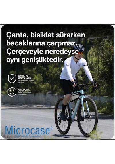 Microcase Bisiklet Kadro Arası Geniş Hacimli Fonksiyonel Bisiklet Çantası Al5611 Bej