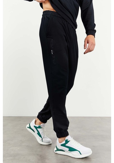 Tommy Life Lacivert Kapüşonlu Kanguru Cep Lastik Paça Erkek Oversize Eşofman Takımı - 85117 Lacivert