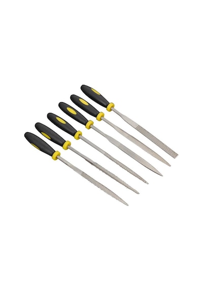 Mini Eğe Seti Çelik Törpü Takımı 6 Parça Ahşap Set Üçgen Kare Düz Yuvarlak Çok Amaçlı Hobi Set