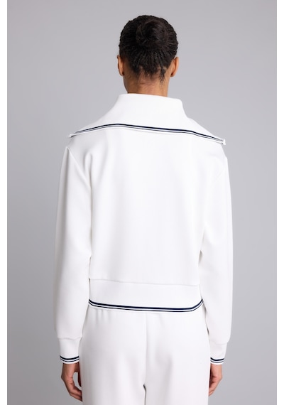 Defacto Standart Fit Fermuarlı Dik Yaka Çizgi Detaylı Modal Basic Sweatshirt Hırka H4700ax26auer105 Ekru-er105