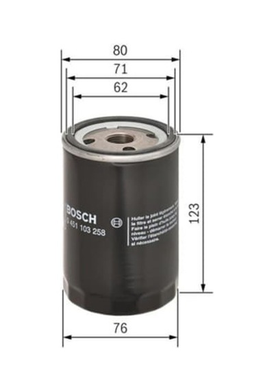 BOSCH 451103258 Yağ Filtresi