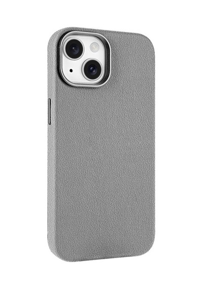 Apple Uyumlu iPhone 14 Kılıf Magsafe Destekli Premium Pu Deri Kapak Royal Case/adora Gri