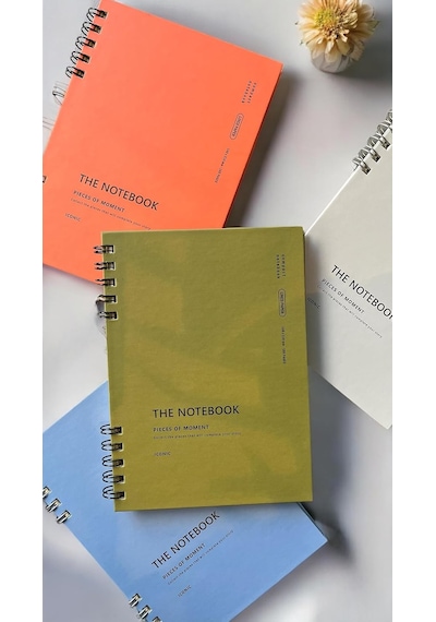 Spiralli 80 Yaprak Çizgili A5 Defter, Not Defteri, Okul Defteri, 4 Farklı Renk Seçeneği 02 Placid Blue Çok Renkli