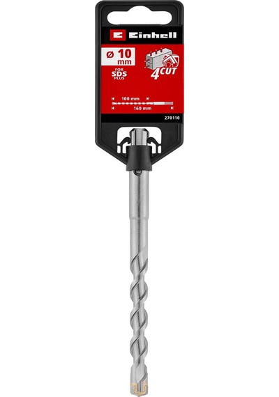 Einhell SDS Plus 4 Ağızlı Beton Matkap Ucu 10 x 160 mm 49270110, Ø 10 mm, karbür uç, beton ve donatılı beton