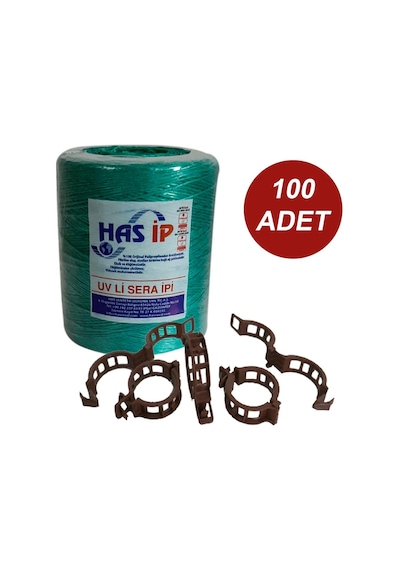 HAS SERA İPİ VE BİTKİ KLİPSİ FİDE BAĞLAMA İPİ 100 ADET HER BİTKİY